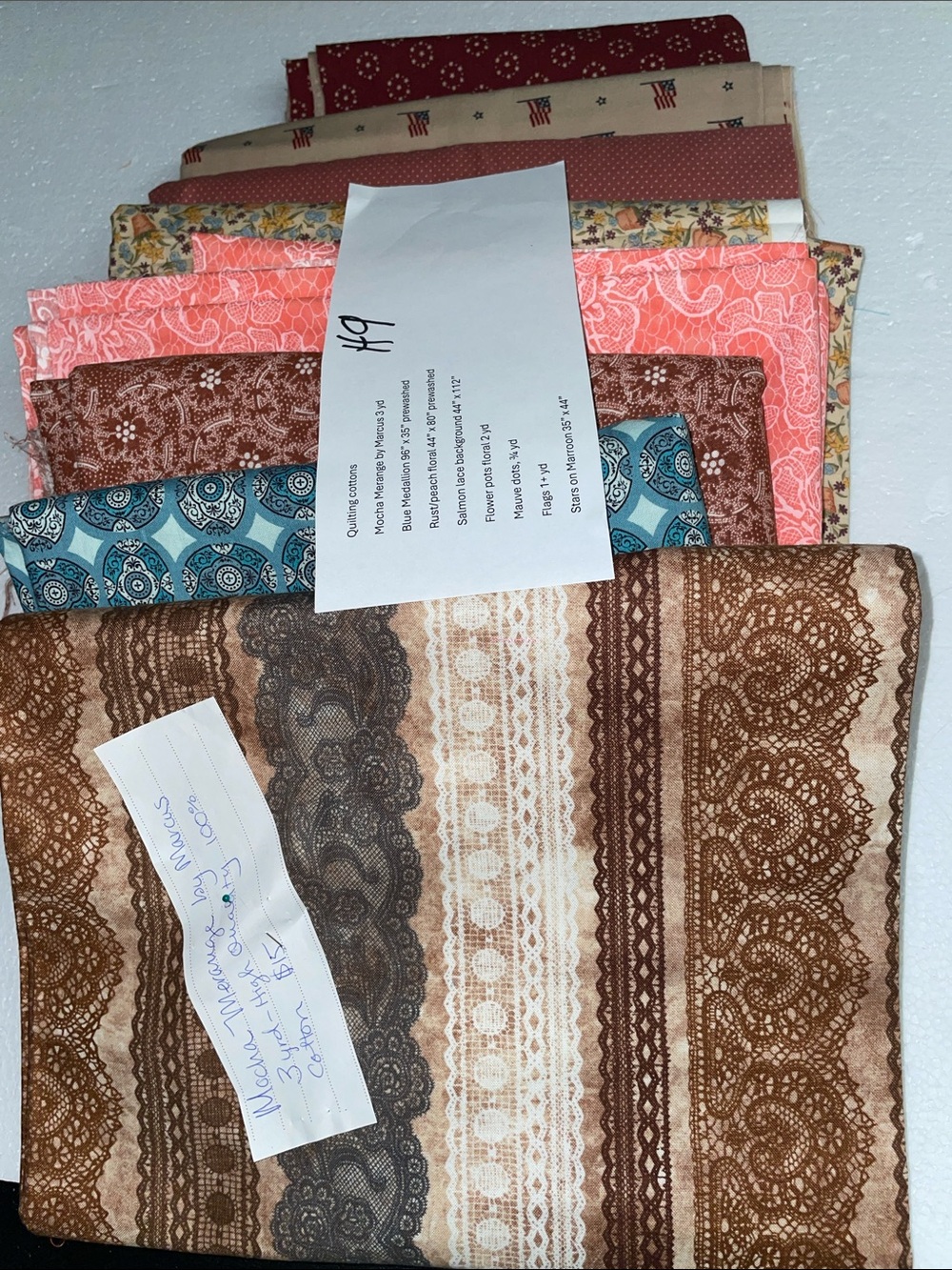 4-5 LB MIXED QUILTING COTTONS FABRIC BUNDLE • USABLE PIECES - SEWING H9